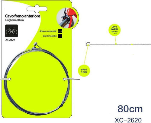 Set 2 Pz Cavi Cavo Freno Anteriore Acciaio 80 Cm Attacco Universale Bici Xc-2620 Sport e tempo libero/Attività ricreative all'aperto/Ciclismo/Componenti e parti/Cambio Trade Shop italia - Napoli, Commerciovirtuoso.it