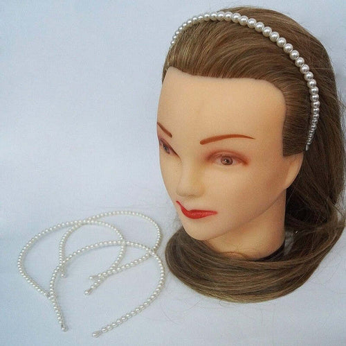 SET 2 PZ. CERCHIETTO FRONTINO PERLE PERLINE GRANDI FERMA CAPELLI PLASTICA ACCESSORI  Trade Shop italia - Napoli, Commerciovirtuoso.it