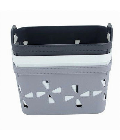 Set 2 Pz Cesto Portaoggetti Cestino Porta Tutto Con Maniglie 18,5x12x12 Cm 10723