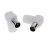 Set 2 Pz Connettore Antenna Adattatore Maschio Per Cavo Tv Ad Angolo Retto C-087