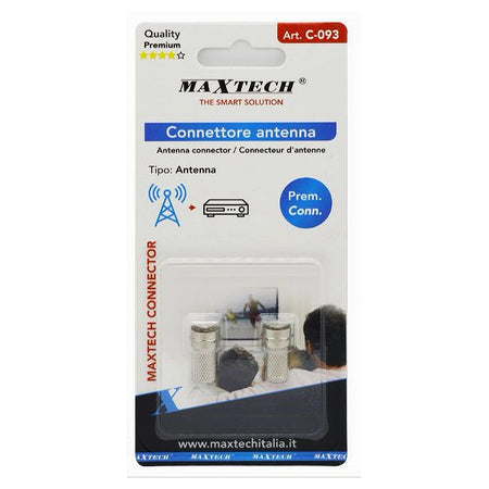 Set 2 Pz Connettore Antenna Coax A Vite Per Satellitare Tv Cavo Coassiale C-093