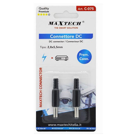Set 2 Pz Connettore Dc 2,8x5,5mm Alimentazione Spina Dritto Per Telecamera C-075