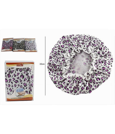Set 2 Pz Cuffia Doccia Bagno Elastico Fantasia Animalier Protegge Capelli 10041