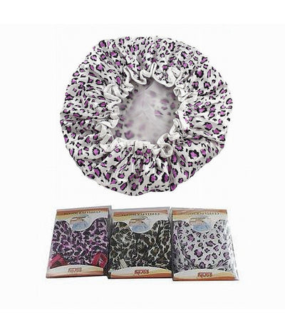 Set 2 Pz Cuffia Doccia Bagno Elastico Fantasia Animalier Protegge Capelli 10041