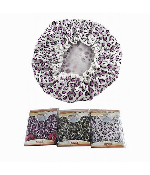 Set 2 Pz Cuffia Doccia Bagno Elastico Fantasia Animalier Protegge Capelli 10041