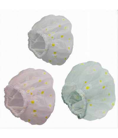 Set 2 Pz Cuffia Per Doccia Bagno Elastico Con Margherite Protegge Capelli 79481