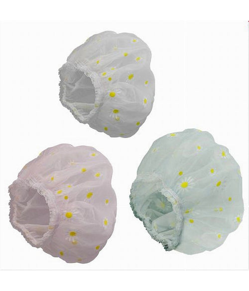 Set 2 Pz Cuffia Per Doccia Bagno Elastico Con Margherite Protegge Capelli 79481