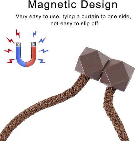 Set 2 Pz. Fermatende Magnetici Per Tenda Moderno Fibbia Intrecciata Color Caff? Casa e cucina/Tessili per la casa/Accessori per tende e tendine/Fermatende e raccogli tenda Trade Shop italia - Napoli, Commerciovirtuoso.it