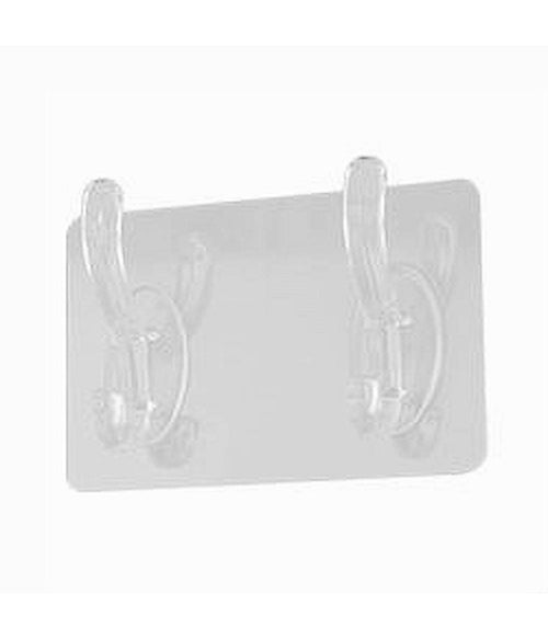 Set 2 Pz Ganci Adesivi Appendino Doppio 2 Posti Casa A Parete Trasparente 87759