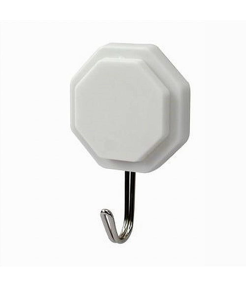 Set 2 Pz Ganci Adesivi Attaccapanni Da Parete Forma Ottagonale Casa 7.5 Cm 79335