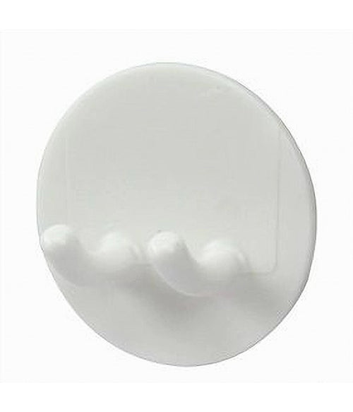 Set 2 Pz Ganci Adesivi Doppio Casa Bagno Attaccapanni Da Parete Circolare 79337