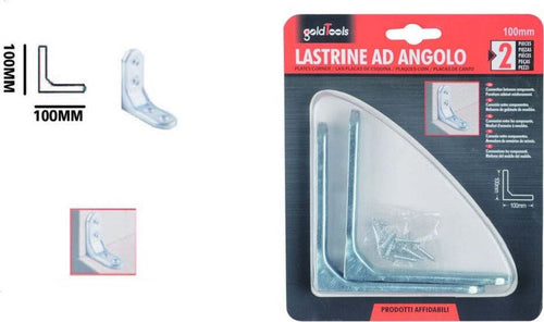 Set 2 Pz Lastrina Ad Angolo 100mm Sostegno Staffa Angolare Con Viti Mobili 91214 Fai da te/Ferramenta/Chiodi viti ed elementi di fissaggio/Staffa Trade Shop italia - Napoli, Commerciovirtuoso.it