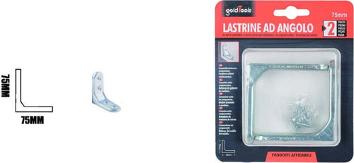 Set 2 Pz Lastrina Ad Angolo 75 Mm Sostegno Staffa Angolare Con Viti Mobili 91213 Fai da te/Ferramenta/Chiodi viti ed elementi di fissaggio/Staffa Trade Shop italia - Napoli, Commerciovirtuoso.it