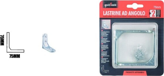 Set-2-Pz-Lastrina-Ad-Angolo-75-Mm-Sostegno-Staffa-Angolare-Con-Viti-Mobili-91213