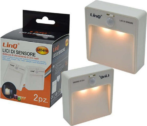 Set 2 Pz Luci Con Sensore Di Rilevamento Automatico Movimento 3/5 Metri Led-810 Illuminazione/Illuminazione per interni/Illuminazione speciale/Luci notturne Trade Shop italia - Napoli, Commerciovirtuoso.it