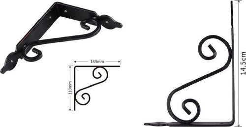 Set 2 Pz Reggimensola Supporto Staffa Angoliere Fantasia 145x110mm Nera 91276 Fai da te/Ferramenta/Staffe e supporti per mensole Trade Shop italia - Napoli, Commerciovirtuoso.it