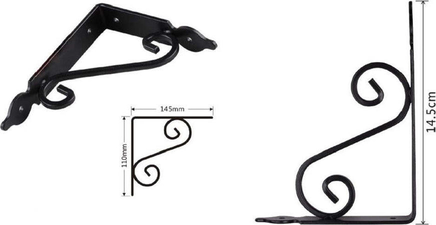 Set 2 Pz Reggimensola Supporto Staffa Angoliere Fantasia 145x110mm Nera 91276 Fai da te/Ferramenta/Staffe e supporti per mensole Trade Shop italia - Napoli, Commerciovirtuoso.it