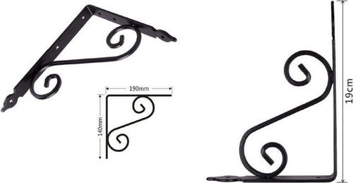 Set 2 Pz Reggimensola Supporto Staffa Angoliere Fantasia 190x140 Mm Nera 91277 Fai da te/Ferramenta/Staffe e supporti per mensole Trade Shop italia - Napoli, Commerciovirtuoso.it