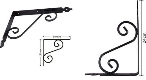 Set 2 Pz Reggimensola Supporto Staffa Angoliere Fantasia 240x190 Mm Nera 91278 Fai da te/Ferramenta/Staffe e supporti per mensole Trade Shop italia - Napoli, Commerciovirtuoso.it
