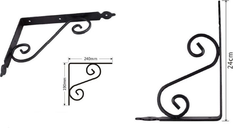 Set 2 Pz Reggimensola Supporto Staffa Angoliere Fantasia 240x190 Mm Nera 91278 Fai da te/Ferramenta/Staffe e supporti per mensole Trade Shop italia - Napoli, Commerciovirtuoso.it