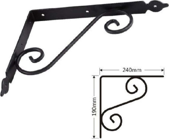 Set 2 Pz Reggimensola Supporto Staffa Angoliere Fantasia 240x190 Mm Nera 91278 Fai da te/Ferramenta/Staffe e supporti per mensole Trade Shop italia - Napoli, Commerciovirtuoso.it