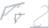 Set 2 Pz Reggimensola Supporto Staffa Angoliere Rinforzo 200x150 Mm Bianca 91285 Fai da te/Ferramenta/Staffe e supporti per mensole Trade Shop italia - Napoli, Commerciovirtuoso.it