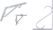 Set 2 Pz Reggimensola Supporto Staffa Angoliere Rinforzo 200x150 Mm Bianca 91285 Fai da te/Ferramenta/Staffe e supporti per mensole Trade Shop italia - Napoli, Commerciovirtuoso.it