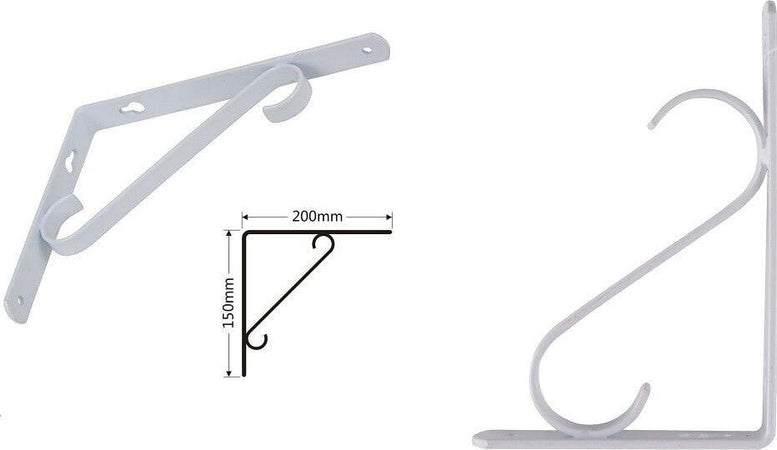 Set 2 Pz Reggimensola Supporto Staffa Angoliere Rinforzo 200x150 Mm Bianca 91285 Fai da te/Ferramenta/Staffe e supporti per mensole Trade Shop italia - Napoli, Commerciovirtuoso.it