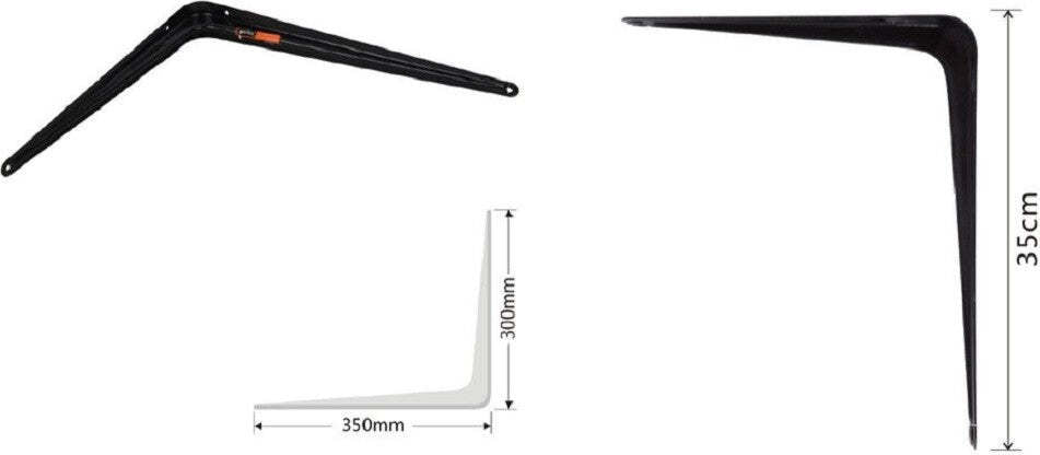 Set 2 Pz Reggimensola Supporto Staffa Triangolo Mensola Metallo 35 Cm Nero 91274 Fai da te/Ferramenta/Staffe e supporti per mensole Trade Shop italia - Napoli, Commerciovirtuoso.it