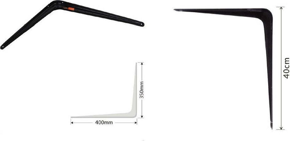 Set 2 Pz Reggimensola Supporto Staffa Triangolo Mensola Metallo 40 Cm Nero 91275 Fai da te/Ferramenta/Staffe e supporti per mensole Trade Shop italia - Napoli, Commerciovirtuoso.it