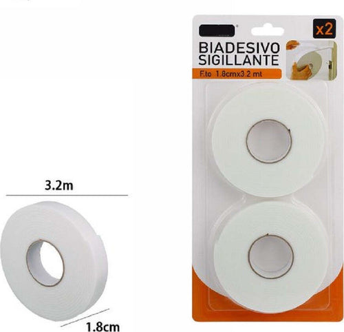 Set 2 Pz Rotolo Nastro Biadesivo Sigillante Bianco 1.8 Cm X 3.2 Mt Sigilla 69829 Casa, arredamento e bricolage > Bricolage e fai da te > Nastri Trade Shop italia - Napoli, Commerciovirtuoso.it