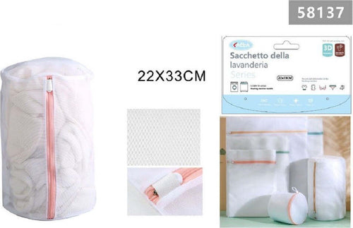 Set 2 Pz Sacchetto Lavaggio A Rete Con Cerniera Biancheria Tondo 22x33cm 58137 Casa e cucina/Organizzazione interni/Organizzazione lavanderia/Sacchi da biancheria Trade Shop italia - Napoli, Commerciovirtuoso.it