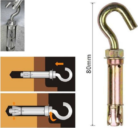 Set 2 Pz Tasselli Metallici Con Gancio Bulloni M6x80mm Accessori Minuteria 91044 Fai da te/Ferramenta/Chiodi viti ed elementi di fissaggio/Tasselli/Tasselli a T Trade Shop italia - Napoli, Commerciovirtuoso.it