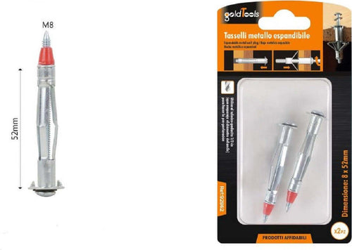 Set 2 Pz Tasselli Metallo Espandibile Viti Ad Espansione Con Punta 8x52 Mm 92862 Fai da te/Ferramenta/Chiodi viti ed elementi di fissaggio/Tasselli/Tasselli a espansione Trade Shop italia - Napoli, Commerciovirtuoso.it