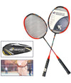 Set 2 Racchette Badminton Professionale Manico Ergonomico Con Borsa Custodia