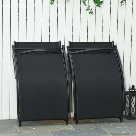 Set-2-Sdraio-da-Giardino-Pieghevoli,-Lettino-Prendisole-in-Alluminio-e-Textilene,-61x165x63cm-84B-540
