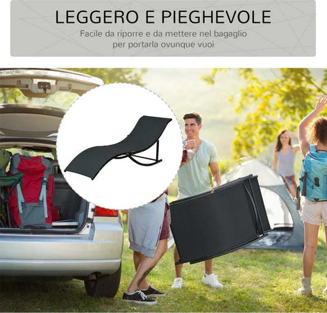 Set-2-Sdraio-da-Giardino-Pieghevoli,-Lettino-Prendisole-in-Alluminio-e-Textilene,-61x165x63cm-84B-540