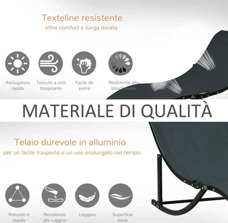Set-2-Sdraio-da-Giardino-Pieghevoli,-Lettino-Prendisole-in-Alluminio-e-Textilene,-61x165x63cm-84B-540