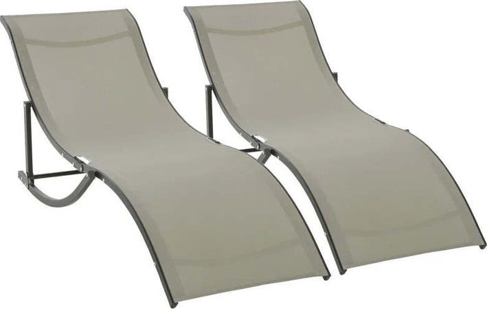 Set-2-Sdraio-da-Giardino-Pieghevoli,-Lettino-Prendisole-in-Alluminio-e-Textilene,-61x165x63cm-84B-540CF