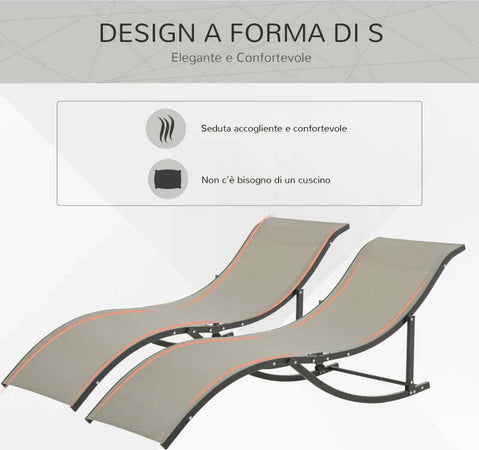Set-2-Sdraio-da-Giardino-Pieghevoli,-Lettino-Prendisole-in-Alluminio-e-Textilene,-61x165x63cm-84B-540CF
