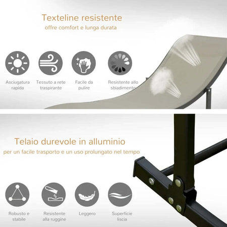 Set-2-Sdraio-da-Giardino-Pieghevoli,-Lettino-Prendisole-in-Alluminio-e-Textilene,-61x165x63cm-84B-540CF