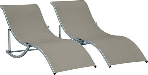 Set-2-Sdraio-da-Giardino-Pieghevoli,-Lettino-Prendisole-in-Alluminio-e-Textilene,-61x165x63cm-84B-540GY