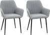 Set-2-Sedie-da-Pranzo-Imbottite-con-Rivestimento-e-Schienale,-in-Lino-e-Gambe-in-Ferro,-Stile-Scandinavo,-59.5x56.5x81-cm,-Grigio-DR4835-290GYDR4