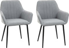 Set-2-Sedie-da-Pranzo-Imbottite-con-Rivestimento-e-Schienale,-in-Lino-e-Gambe-in-Ferro,-Stile-Scandinavo,-59.5x56.5x81-cm,-Grigio-DR4835-290GYDR4