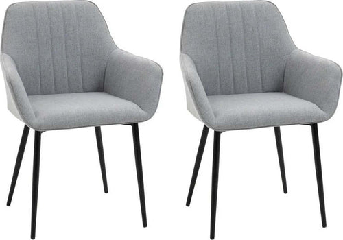 Set-2-Sedie-da-Pranzo-Imbottite-con-Rivestimento-e-Schienale,-in-Lino-e-Gambe-in-Ferro,-Stile-Scandinavo,-59.5x56.5x81-cm,-Grigio-DR4835-290GYDR4