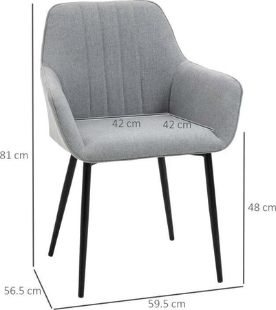 Set-2-Sedie-da-Pranzo-Imbottite-con-Rivestimento-e-Schienale,-in-Lino-e-Gambe-in-Ferro,-Stile-Scandinavo,-59.5x56.5x81-cm,-Grigio-DR4835-290GYDR4