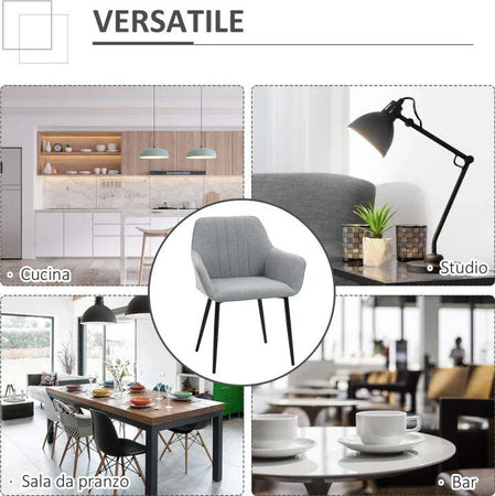 Set-2-Sedie-da-Pranzo-Imbottite-con-Rivestimento-e-Schienale,-in-Lino-e-Gambe-in-Ferro,-Stile-Scandinavo,-59.5x56.5x81-cm,-Grigio-DR4835-290GYDR4