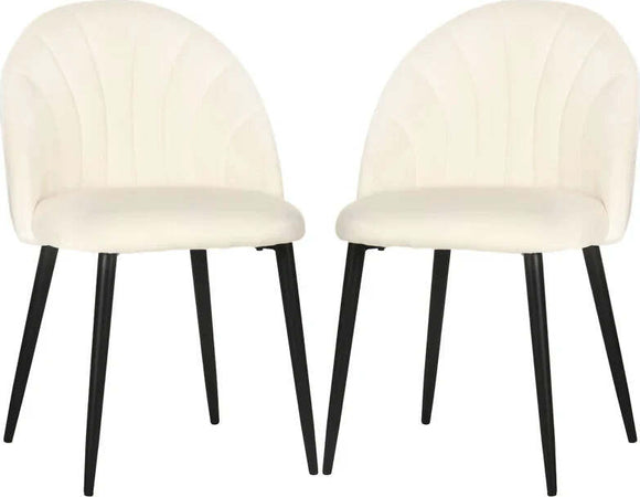 Set-2-Sedie-da-Salotto-e-Sala-da-Pranzo-Imbottite,-in-Metallo-e-Tessuto-Effetto-Velluto-Beige,-52x54x79-cm-AS5835-253V00CWAS5