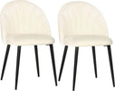Set-2-Sedie-da-Salotto-e-Sala-da-Pranzo-Imbottite,-in-Metallo-e-Tessuto-Effetto-Velluto-Beige,-52x54x79-cm-AS5835-253V00CWAS5