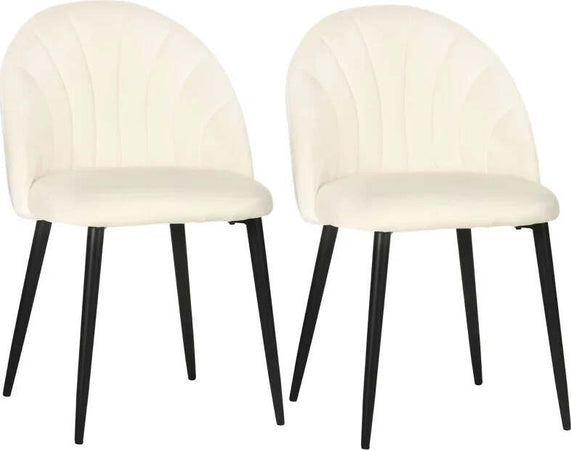 Set-2-Sedie-da-Salotto-e-Sala-da-Pranzo-Imbottite,-in-Metallo-e-Tessuto-Effetto-Velluto-Beige,-52x54x79-cm-AS5835-253V00CWAS5